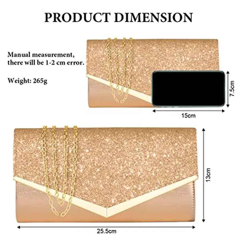 OSDUE Pochette Donna Oro Rosa 1603946 miniatura 2