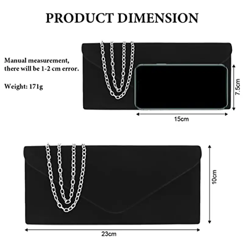 OSDUE Pochette Donna Nero 1603945 miniatura 2