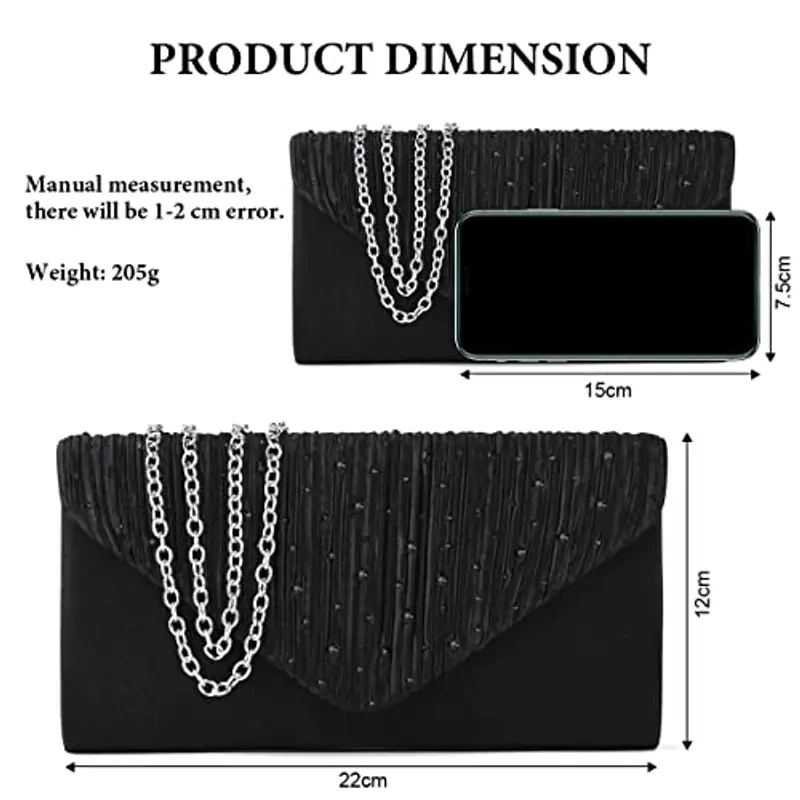 OSDUE Pochette Donna Nero 1603947 miniatura 2