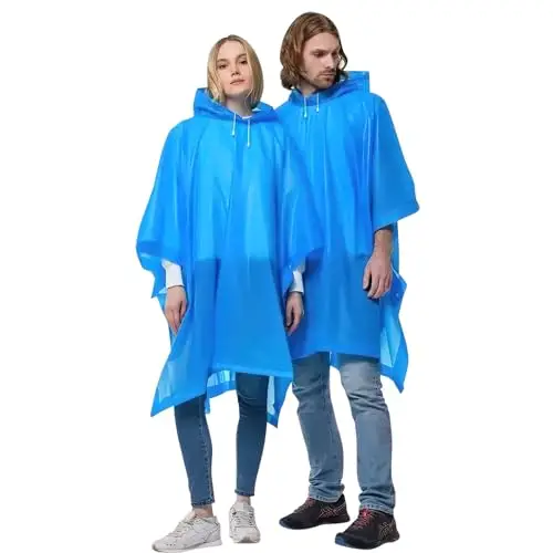 OSDUE Poncho Antipioggia Impermeabile, 2 Pezzi Poncho Pioggia Impermeabile per Adulti Multiuso Mantella Antipioggia