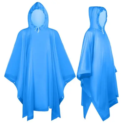 OSDUE Poncho Antipioggia Impermeabile, 2 Pezzi Poncho Pioggia Impermeabile per Adulti Multiuso Mantella Antipioggia miniatura 2