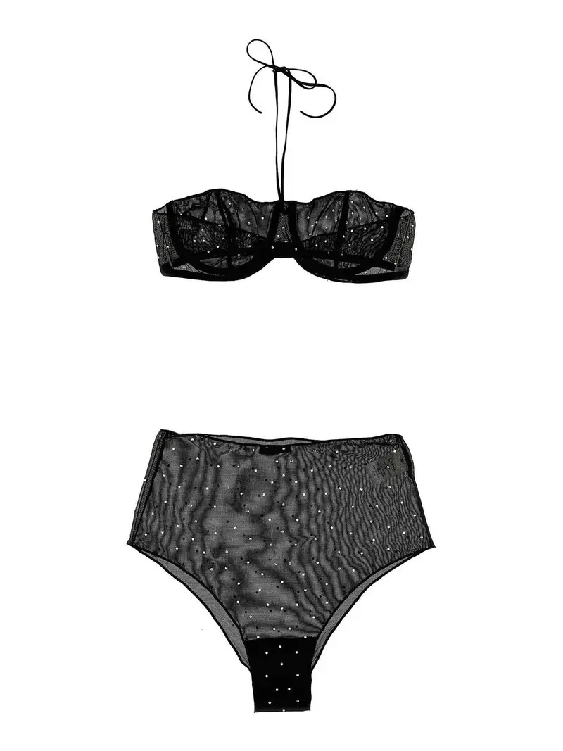 Set di collana gemma Nero