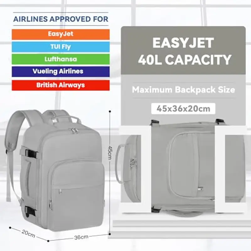 OTAHGK Zaino da viaggio Grigio 1918165 miniatura 2