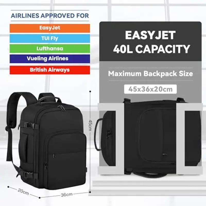 OTAHGK Zaino da viaggio Nero 1918159 miniatura 2