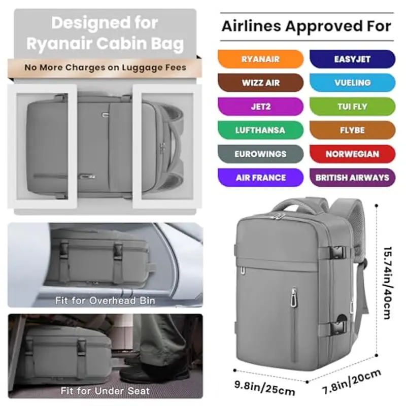 OTAHGK Zaino da viaggio Grigio 1918056 miniatura 2