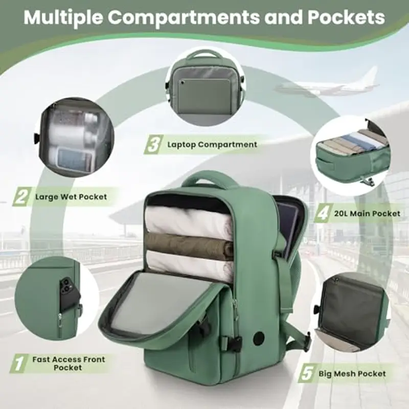 OTAHGK Zaino da viaggio Verde 786324 miniatura 3