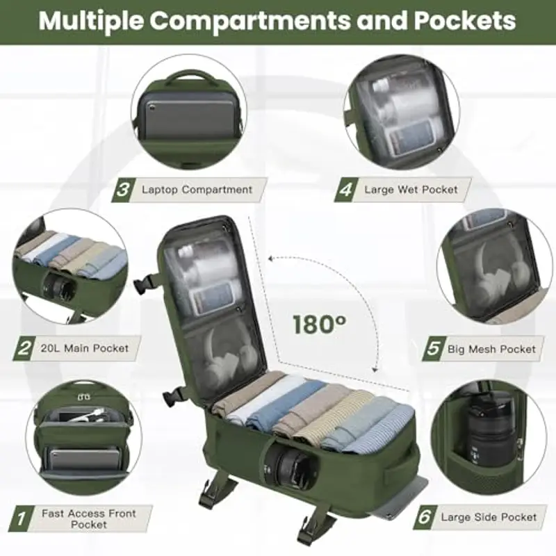 OTAHGK Zaino da viaggio Verde 2101036 miniatura 3