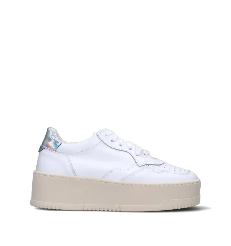 Sneaker donna bianca/argento in pelle Vario