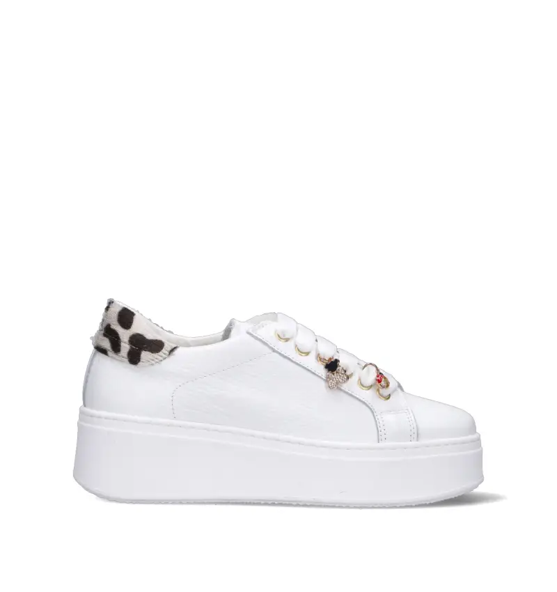 Sneaker donna bianca in pelle Vario