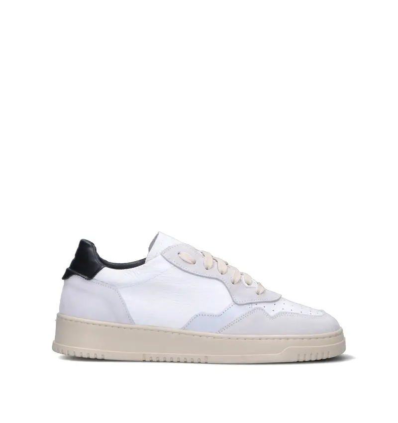 Sneaker uomo bianca/nera in pelle Vario