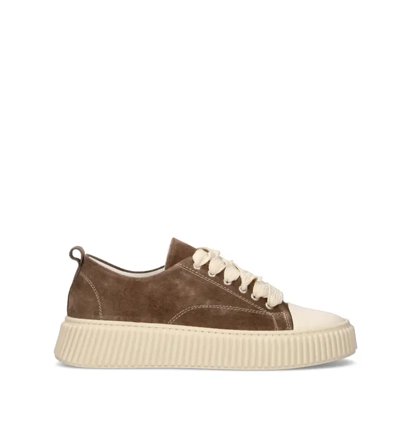 Sneaker uomo taupe in suede Vario
