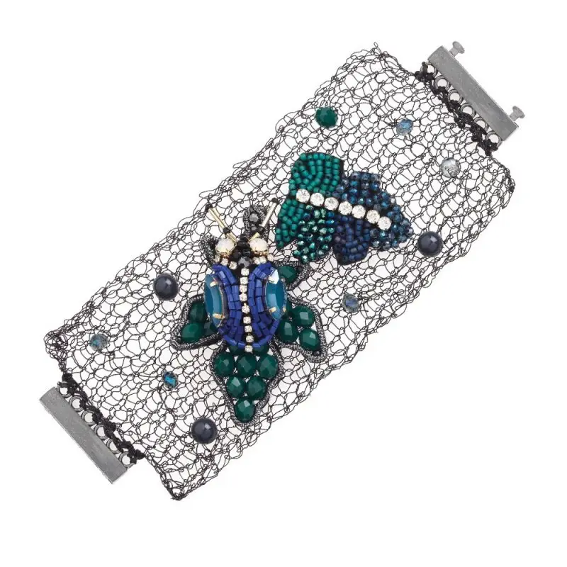 Bracciale Bijoux Ricoperto Di Perline E Cristalli - Ottaviani