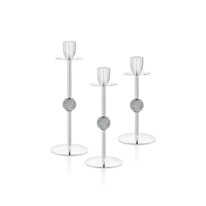 Candeliere In Metallo C/Strass H Cm 20,5 - Ottaviani miniatura 2