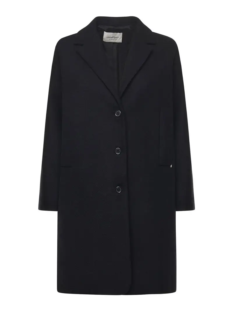 Cappotto longuette in misto lana Nero