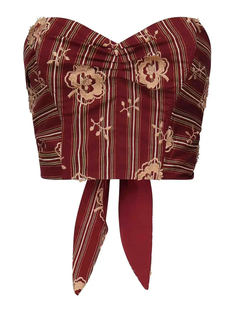 Corsetto di mussola di cotone Rosso