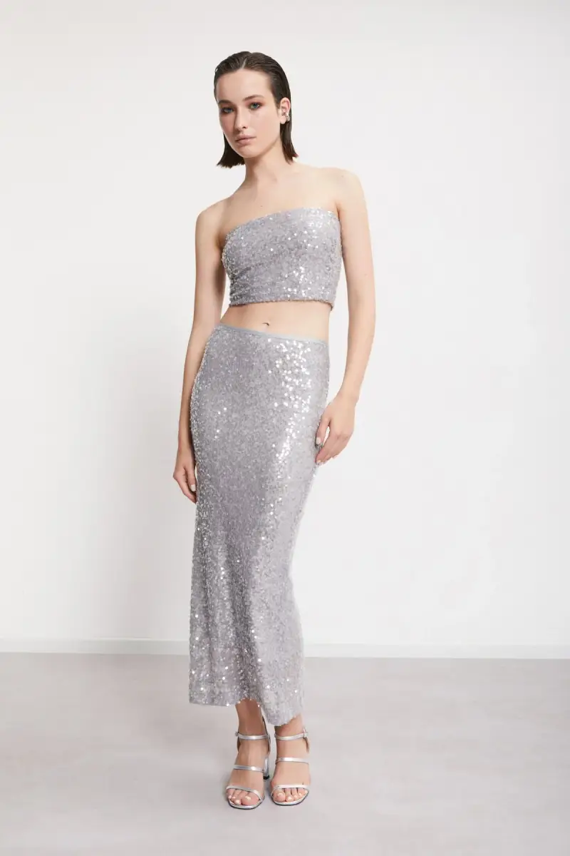 Gonna midi full paillettes