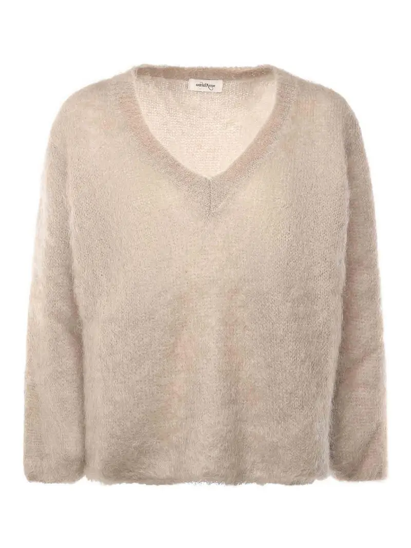 Maglione in lana mohair Grigio Chiaro