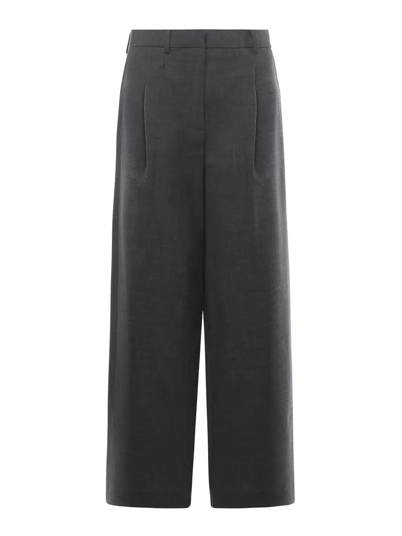 Pantaloni a gamba dritta in misto lana Grigio