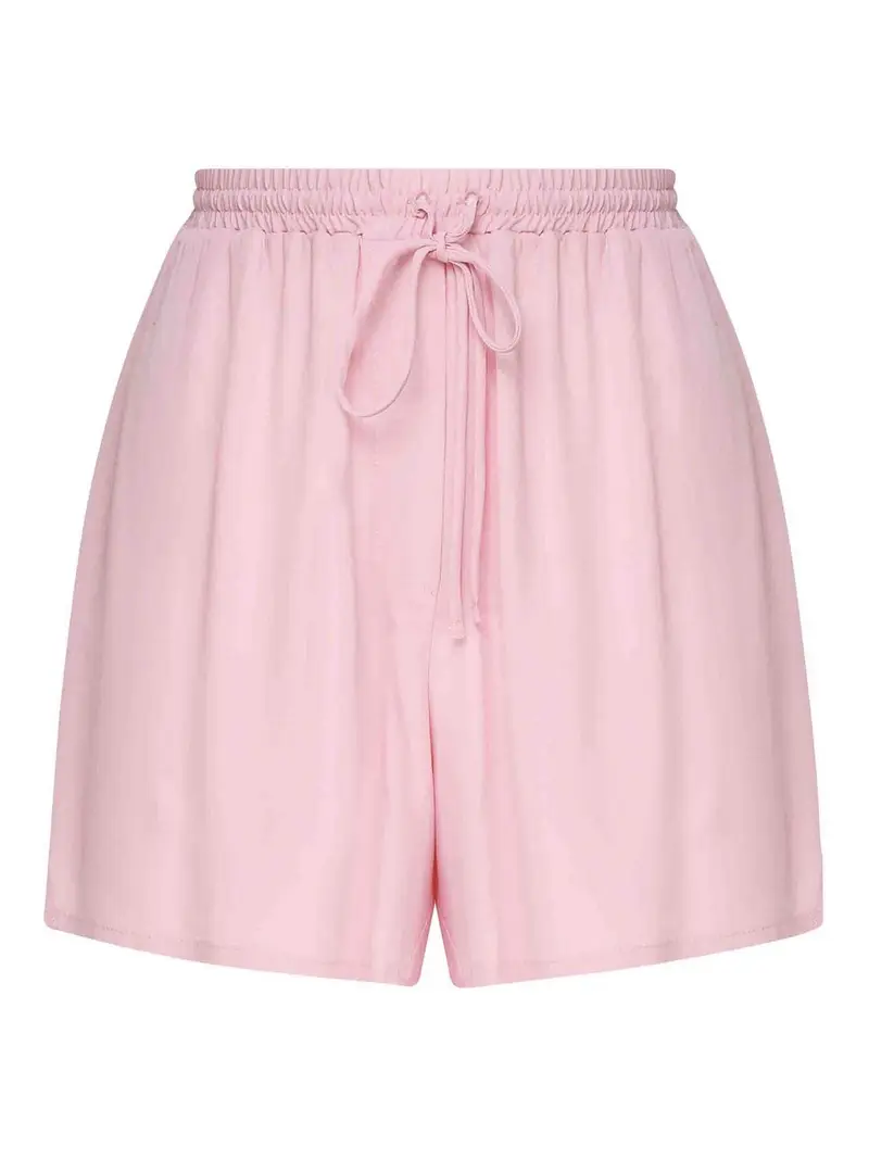 Shorts in seta miscelata Bianco