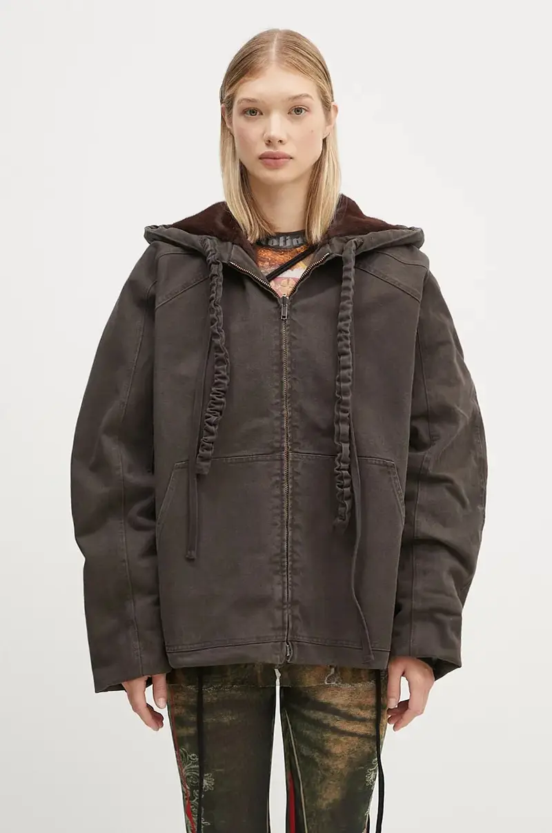 giacca reversibile Reversible Furry Denim Jacket donna colore marrone 1090601521