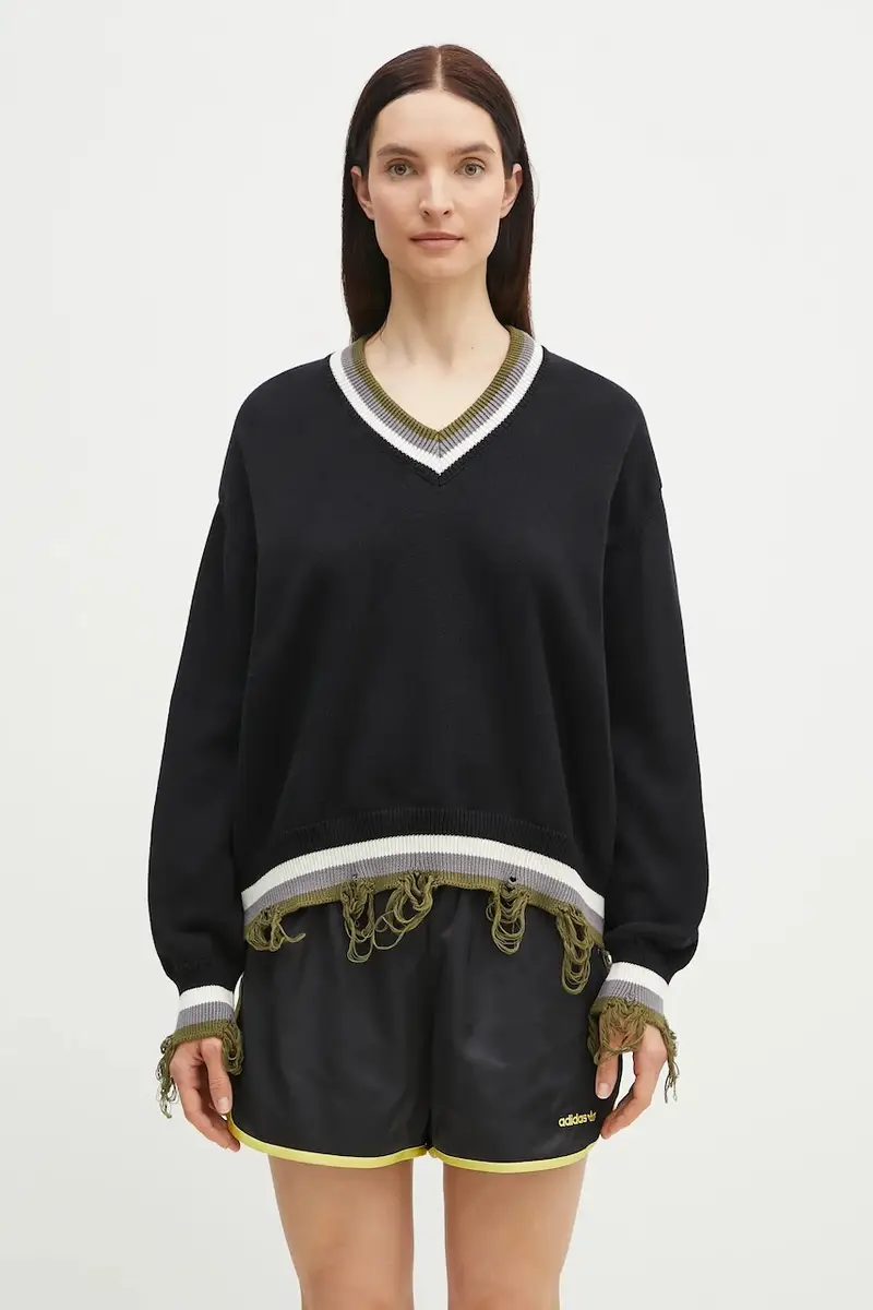 maglione in cotone Oversized donna colore nero 107-101407-02