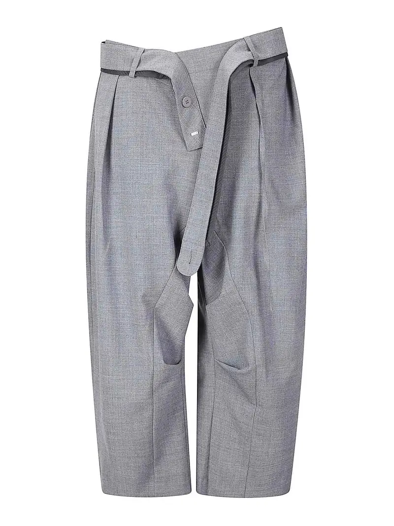 Pantaloncini larghi con cinturino Grigio