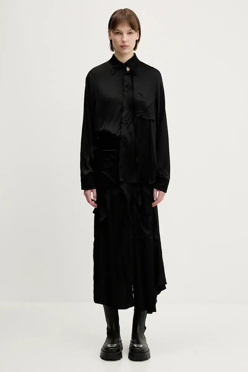 vestito Deconstructed Satin Cut-Out colore nero 111.501911.02