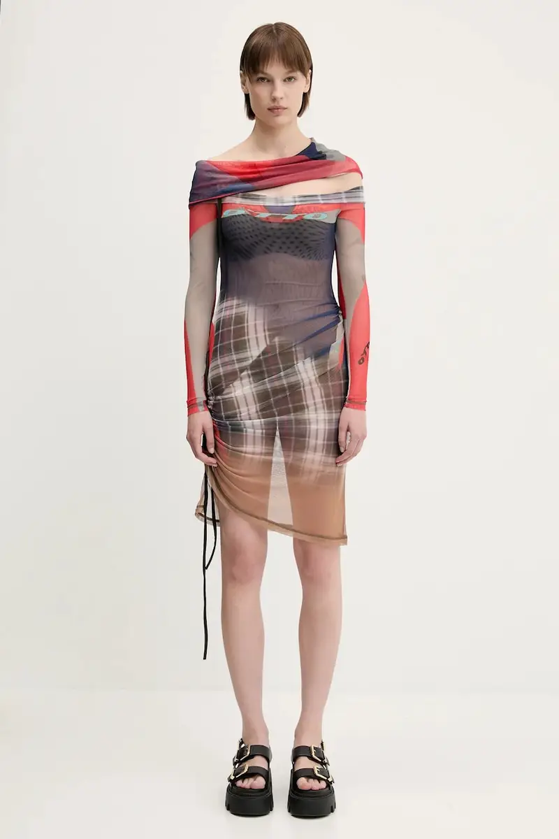 vestito Mesh Off-Shoulder Mini colore blu navy 101.501501.01