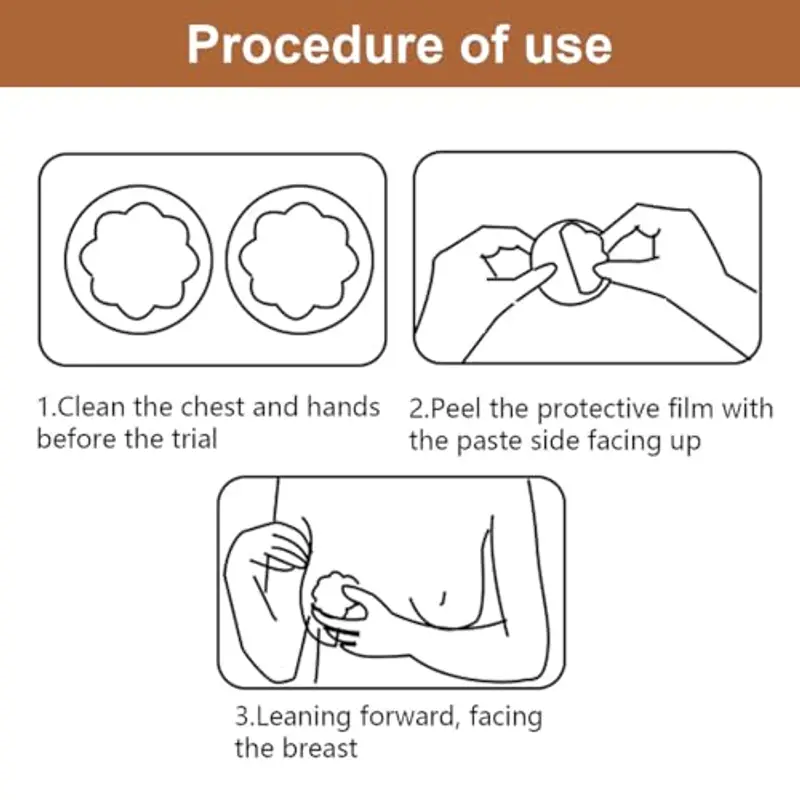 OUDQFCJ 100 Pezzi Copricapezzoli Invisibili Autoadesivi Monouso per Donne, Copri Capezzoli Adesivi e Paracapezzoli, Nipple Cover Adesivi Monouso per Capezzoli da Donna (Fiore & Rotondo) miniatura 3