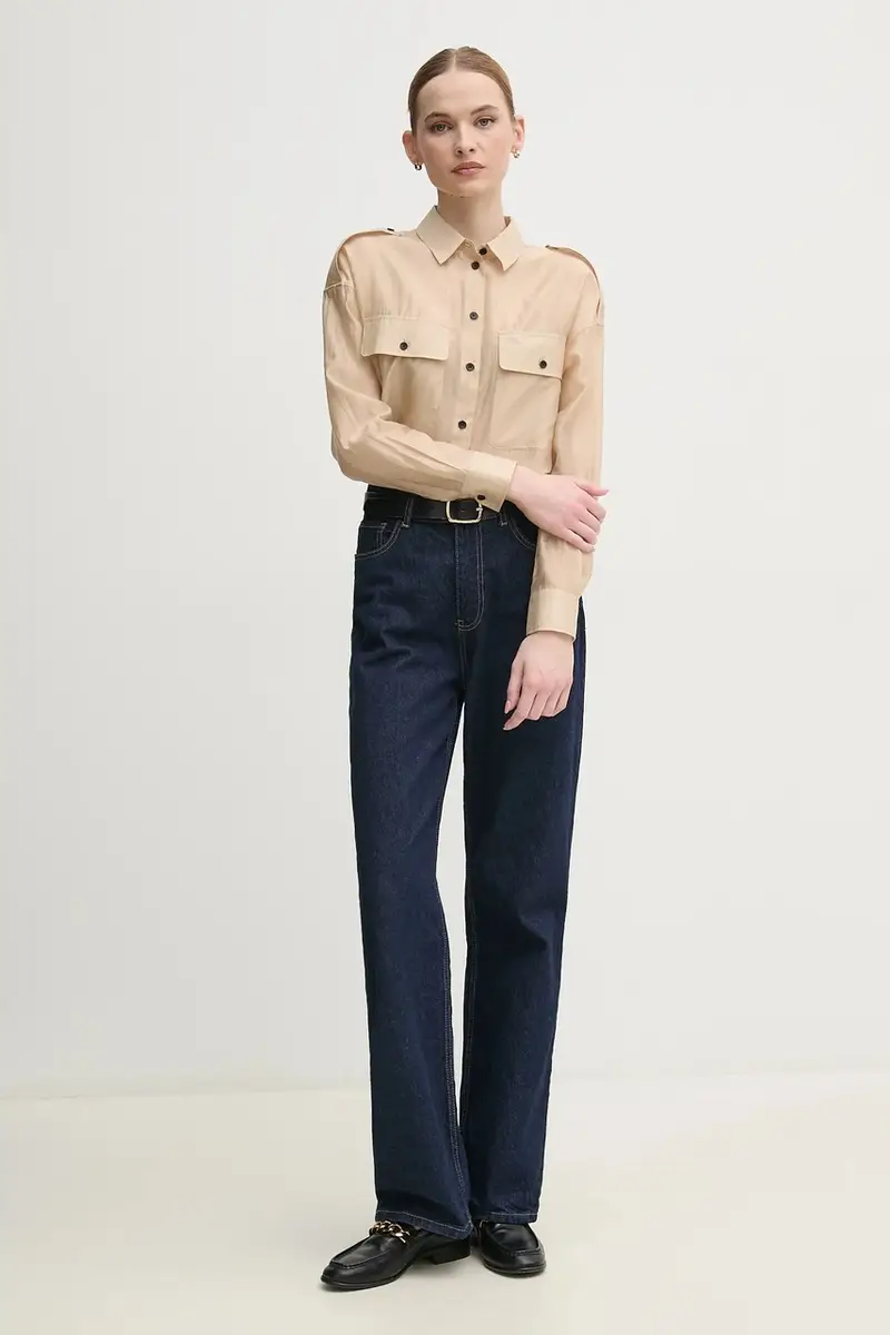 camicia donna colore beige 91884 miniatura 2