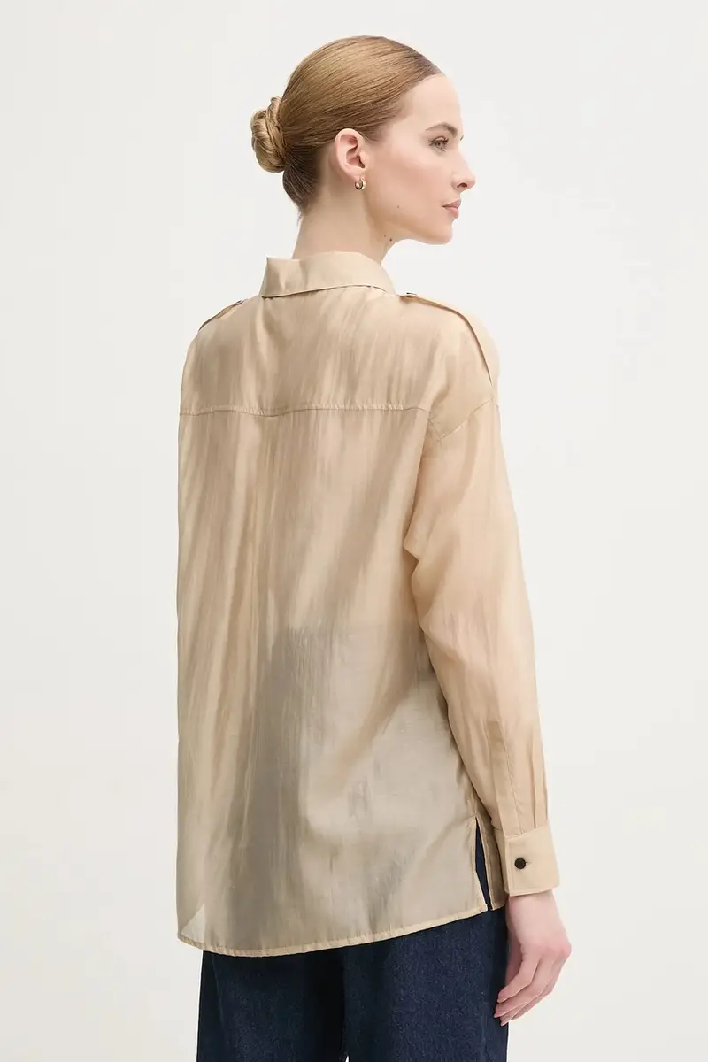 camicia donna colore beige 91884 miniatura 3