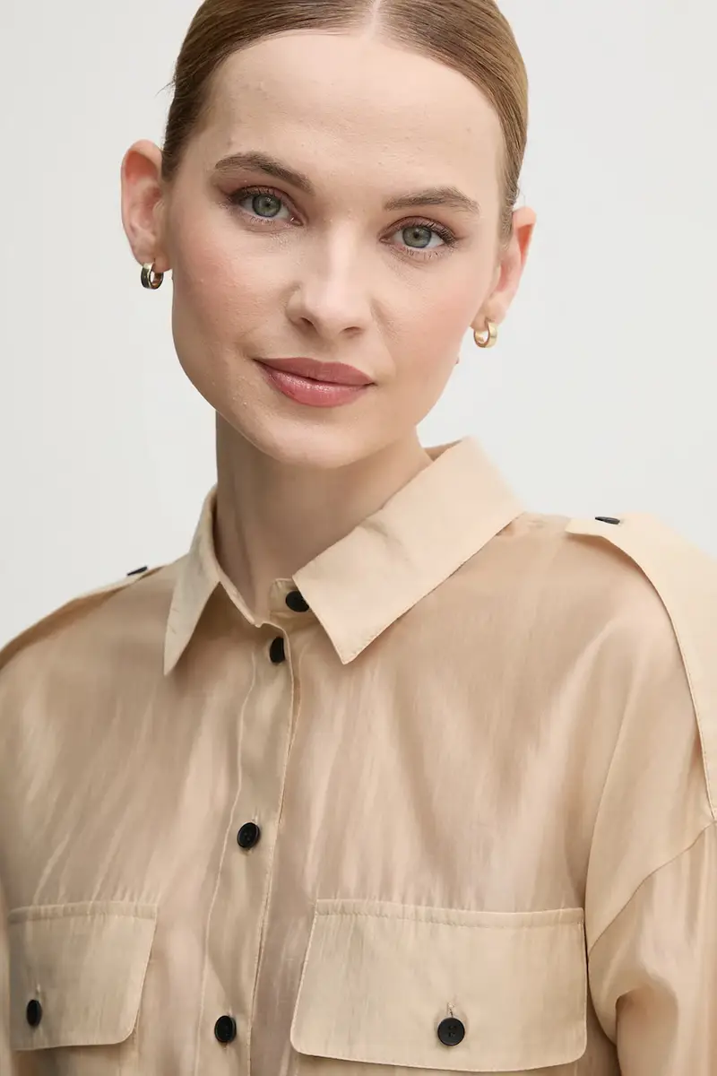 camicia donna colore beige 91884 miniatura 4