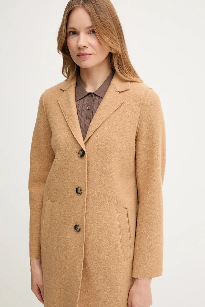 cappotto in lana colore marrone 79918 Beige miniatura 5