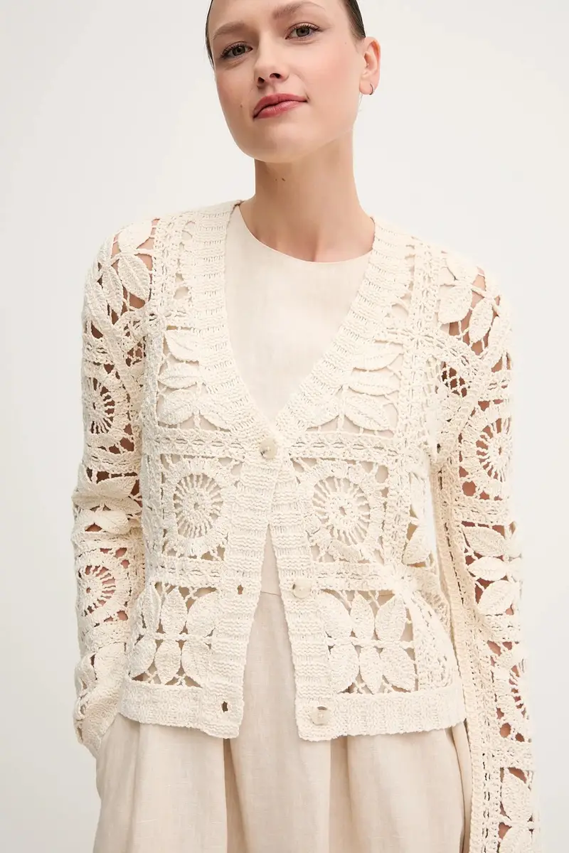 cardigan colore beige 92841 miniatura 4