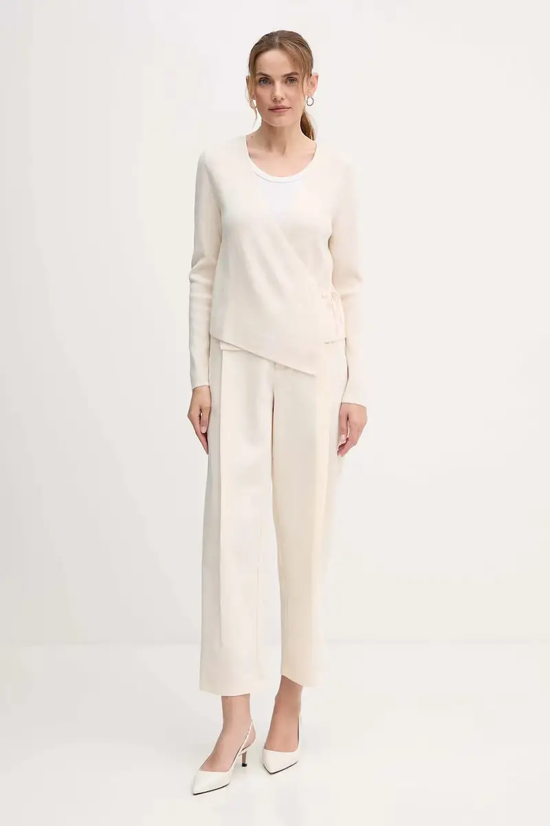 Oui Cardigan Donna Beige 3575069 miniatura 2