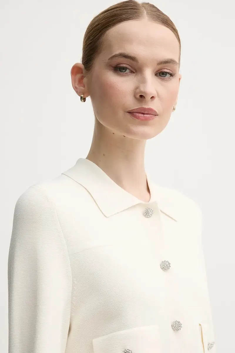 Oui Cardigan Donna Beige 3423341 miniatura 4