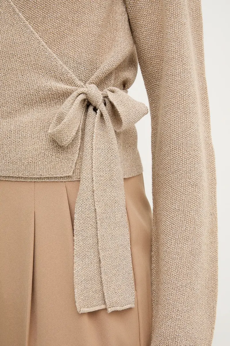 Oui Cardigan Donna Beige 3572358 miniatura 5