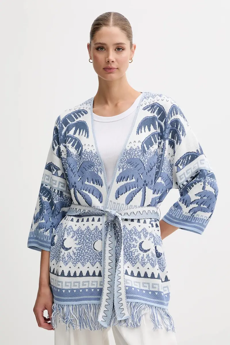 Oui Cardigan Donna Blu 2219912