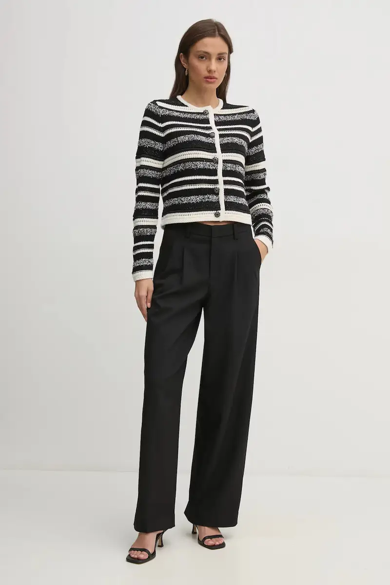 Oui Cardigan Donna Nero 3327162 miniatura 2