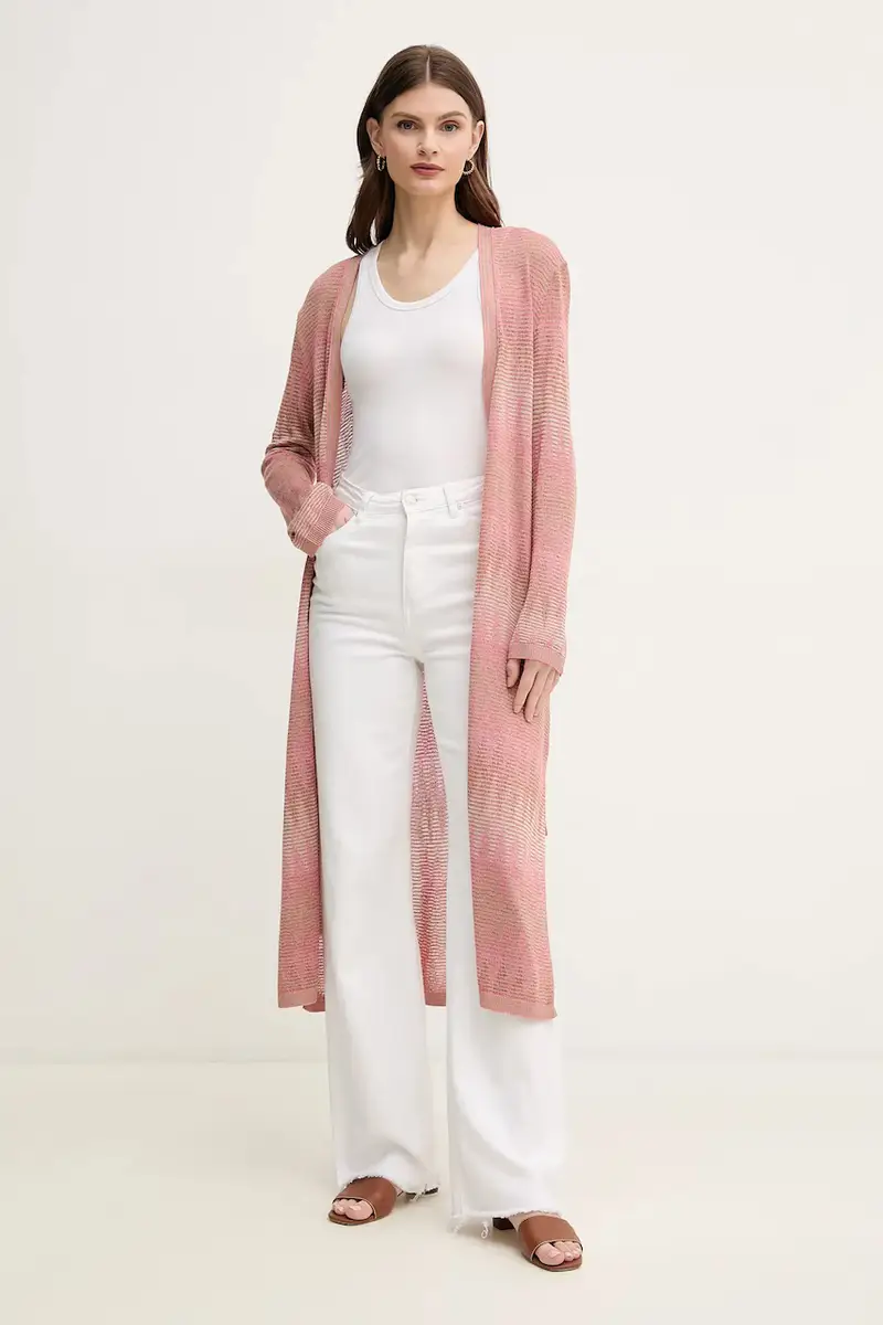 Oui Cardigan Donna Rosa 3339033 miniatura 2