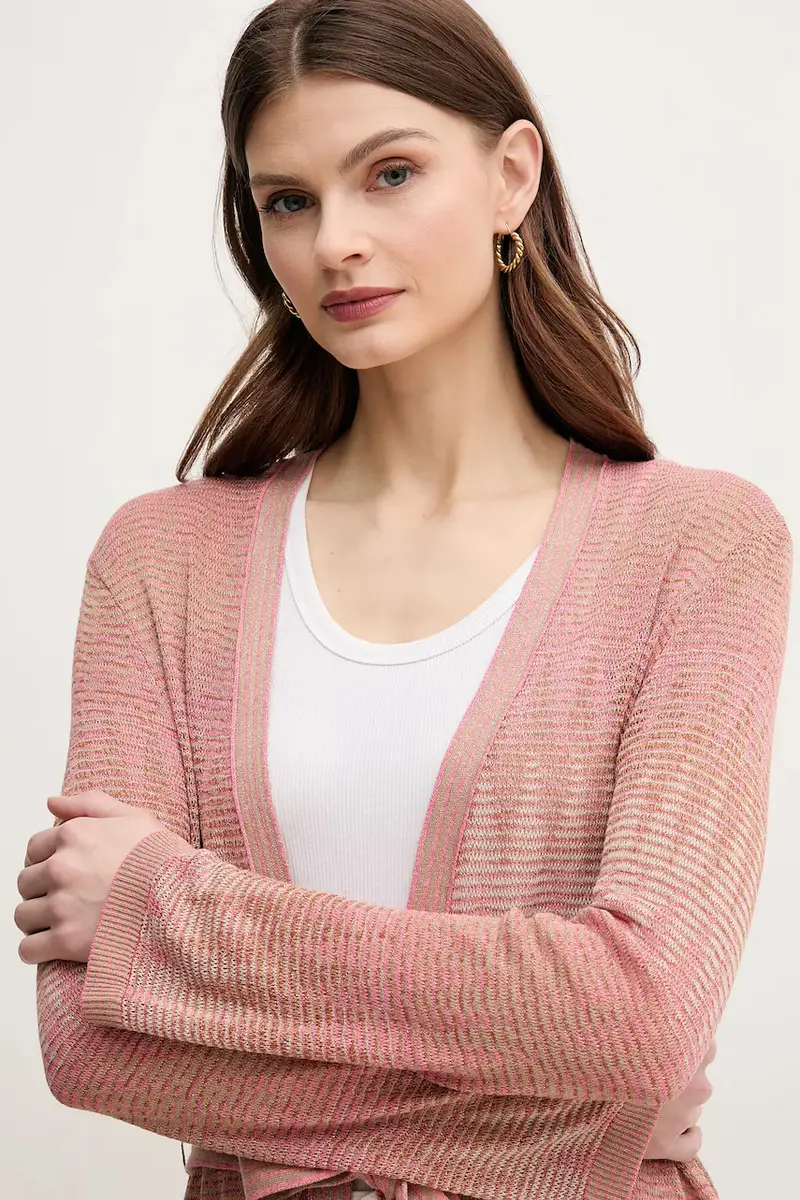 Oui Cardigan Donna Rosa 3339033 miniatura 5