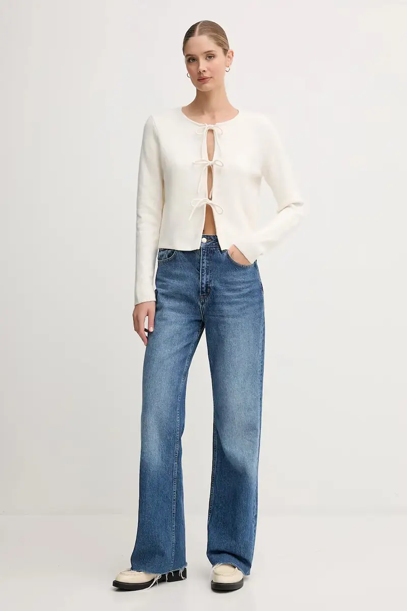 Oui Cardigan Donna Beige 3573245 miniatura 2