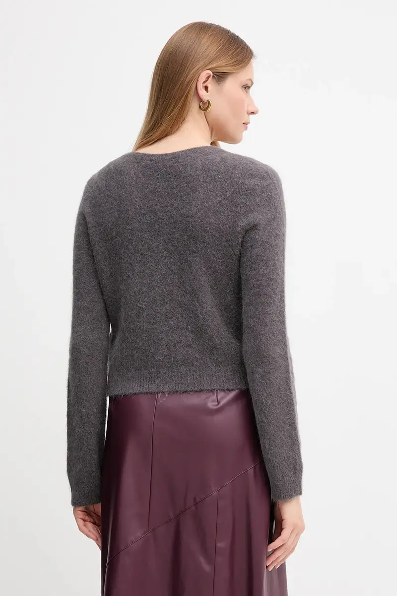 Oui Cardigan Donna Grigio 3610510 miniatura 3