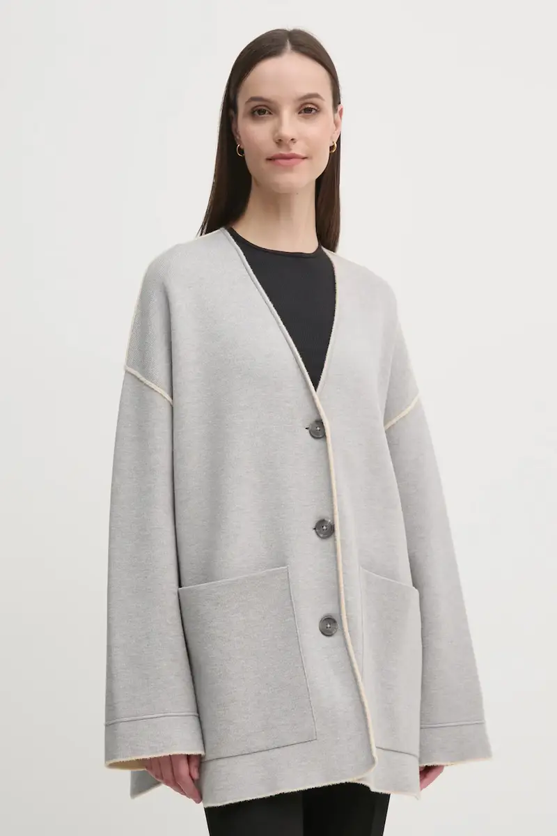 cardigan reversibile colore grigio 90801