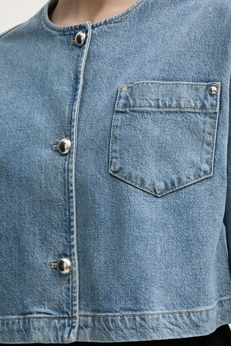 giacca di jeans colore blu 91791 miniatura 5