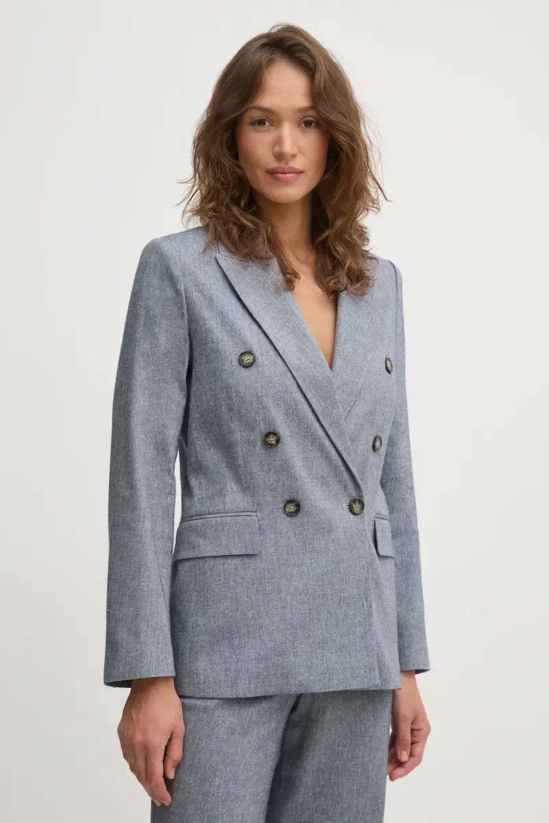 giacca in lino misto colore blu 91870