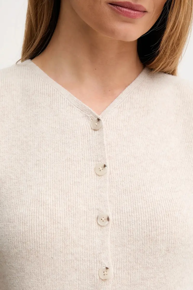 gilè in lana donna colore beige 86170 miniatura 5