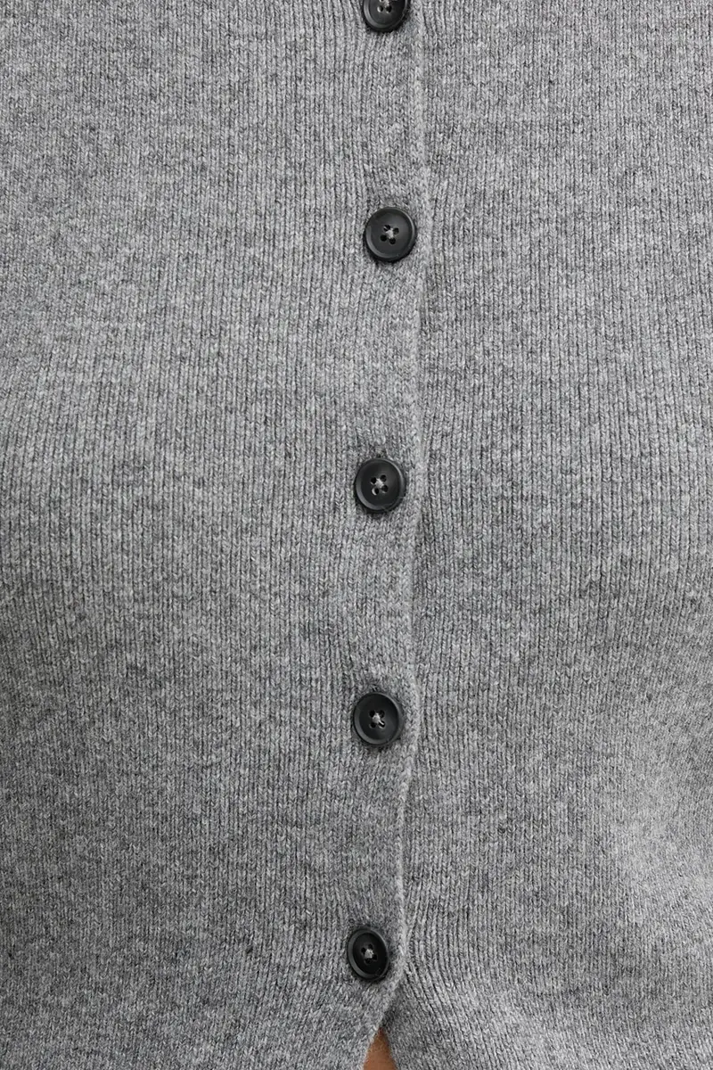 gilè in lana donna colore grigio 86170 miniatura 5