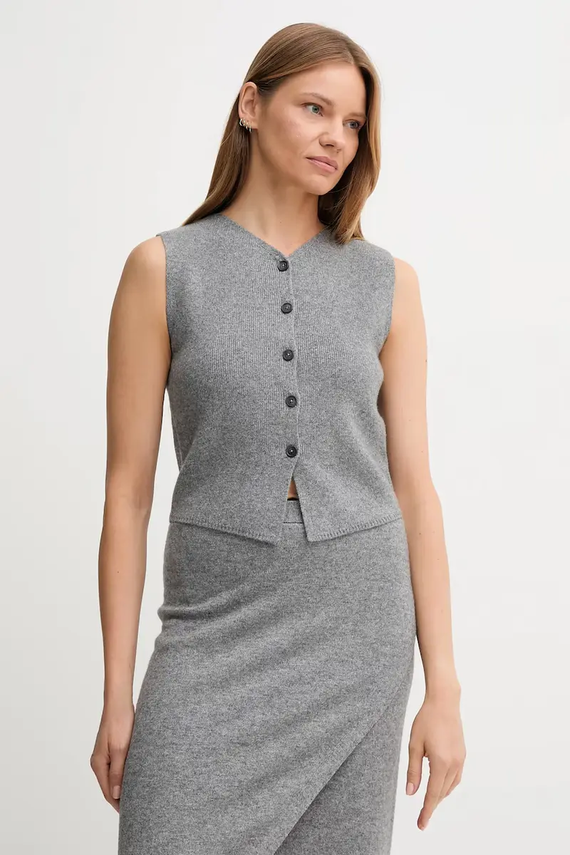 gilè in lana donna colore grigio 86170