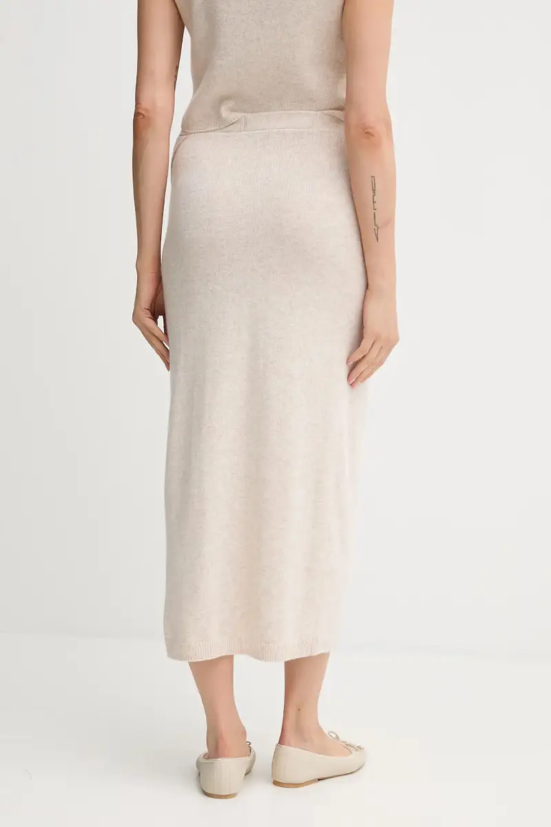 gonna in lana colore beige 88299 miniatura 3